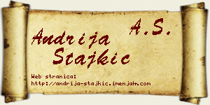 Andrija Stajkić vizit kartica